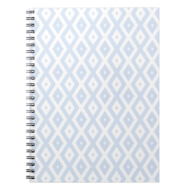 Pale blue and white diamond pattern notebook (Front)