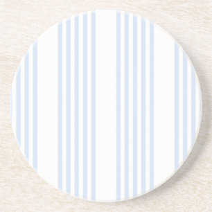 Pale blue and white five stripes pattern coaster