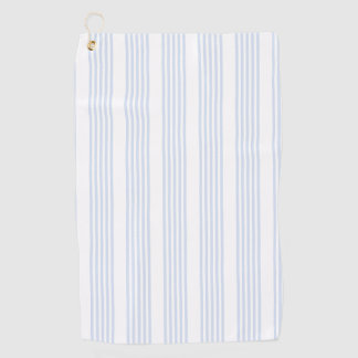 Pale blue and white five stripes pattern golf towel