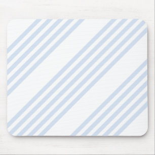 Pale blue and white five stripes pattern mouse pad