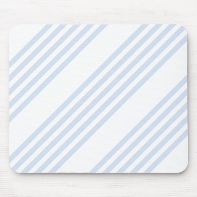 Pale blue and white five stripes pattern mouse pad (Front)