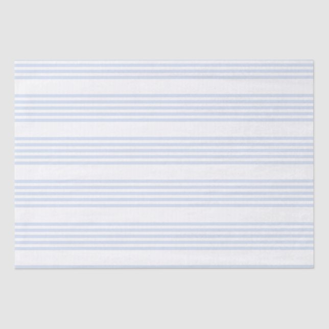 Pale blue and white five stripes pattern tissue paper (Front)