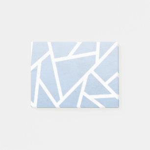 Pale blue and white mosaic pattern post-it notes