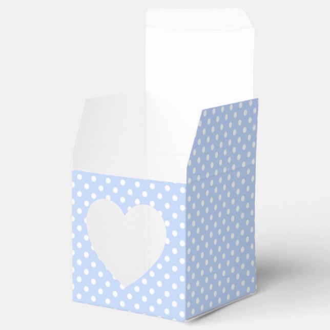 Pale Blue and White Polka Dot Favour Box (Opened)