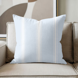 Pale Blue and White Stripe Cushion