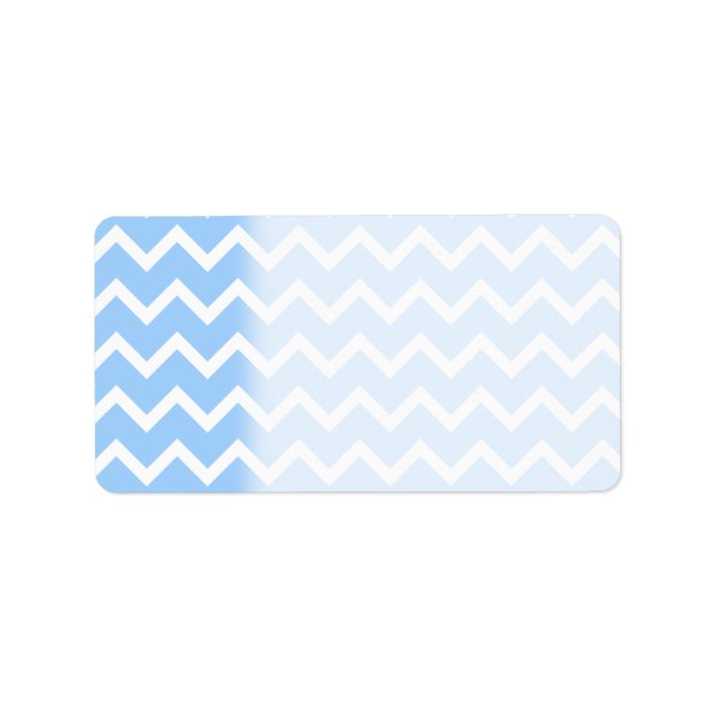 Pale Blue and White Zig zag Stripes. Label (Front)