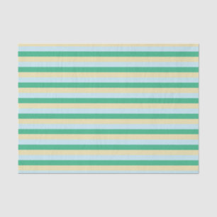 Pale Blue, Aqua Green and Beige Stripes Tissue Paper