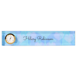 Pale Blue Asymmetric Pattern Nameplate