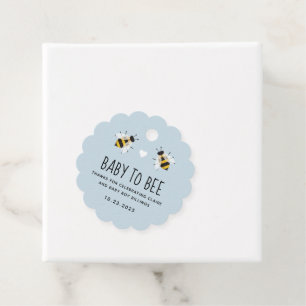 Pale Blue Baby to Bee Honey Shower Favour Tag