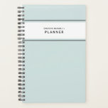 Pale Blue Black and White Minimal Simple Planner<br><div class="desc">Simple and minimal in its aesthetic,  this soft sky blue personalised planner feels clean and organised with its pared down graphics in fresh black and white. Customised text lets you control the label,  add a year,  a name,  a school subject and even contact information if your notebook is lost.</div>