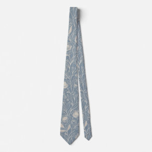 Pale Blue Botanical Floral Tie