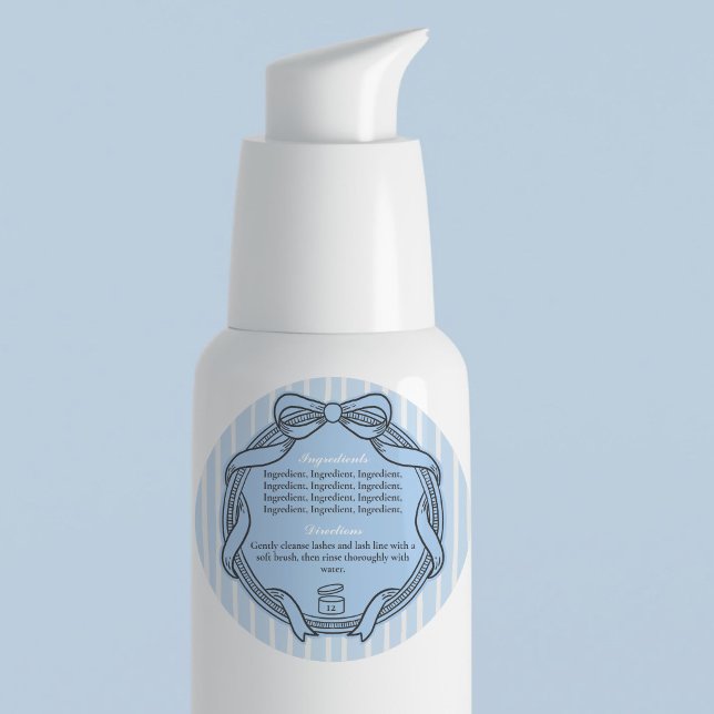 Pale Blue Bow Frame Ingredients & Directions Label (Pale Blue Bow Frame Ingredients & Directions Label)