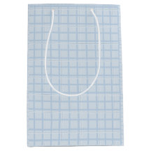 Pale Blue Check Gift Bag | Modern Minimalist 