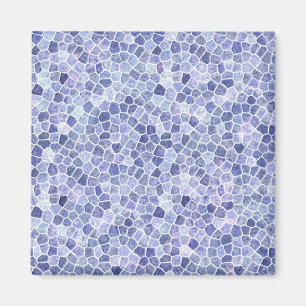 Pale Blue Cobbled Patchwork Terrazo Pattern Magnet