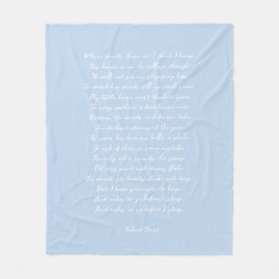 Pale Blue Custom Poem Song Lyric Quote  Fleece Blanket
