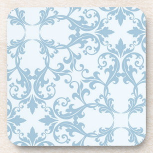 Pale Blue Damask Coaster