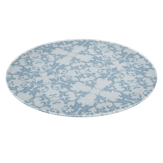 Pale Blue Damask Cutting Board (Corner)