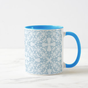 Pale Blue Damask Mug