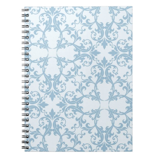 Pale Blue Damask Notebook (Front)
