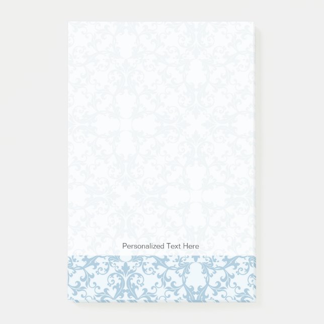 Pale Blue Damask Post-it Notes (Front)