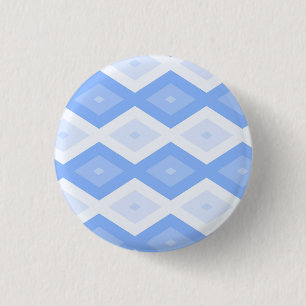 Pale blue diamond pattern 3 cm round badge
