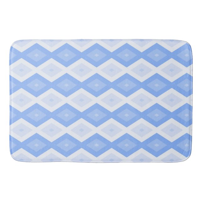 Pale blue diamond pattern bath mat (Front)