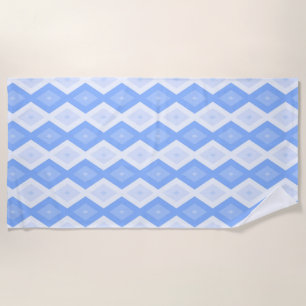 Pale blue diamond pattern beach towel