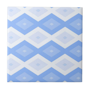 Pale blue diamond pattern ceramic tile