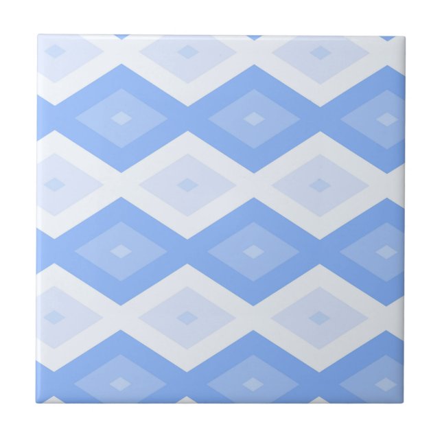 Pale blue diamond pattern ceramic tile (Front)
