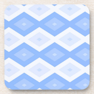 Pale blue diamond pattern coaster