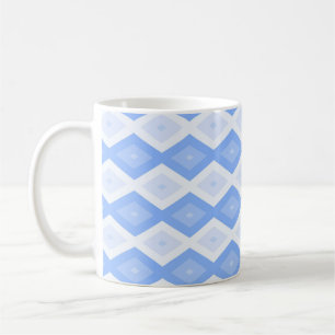 Pale blue diamond pattern coffee mug
