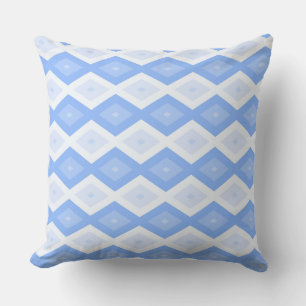 Pale blue diamond pattern cushion