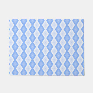 Pale blue diamond pattern doormat