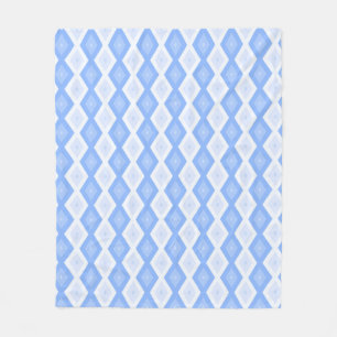 Pale blue diamond pattern fleece blanket