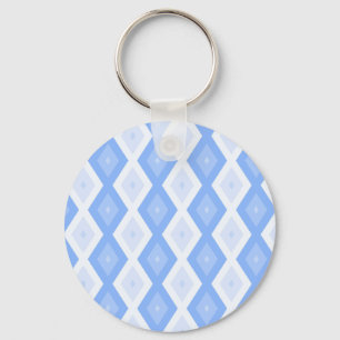 Pale blue diamond pattern key ring