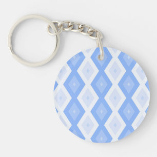 Pale blue diamond pattern key ring
