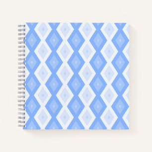 Pale blue diamond pattern notebook