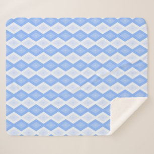 Pale blue diamond pattern sherpa blanket