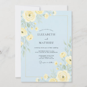 Pale Blue Enchanting Spring Wedding Invitation