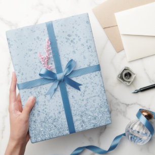 Pale Blue Faux Glitter  Wrapping Paper