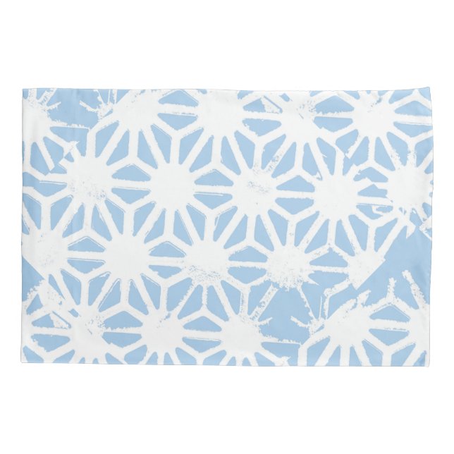Pale blue geometric pattern pillowcase (Back)