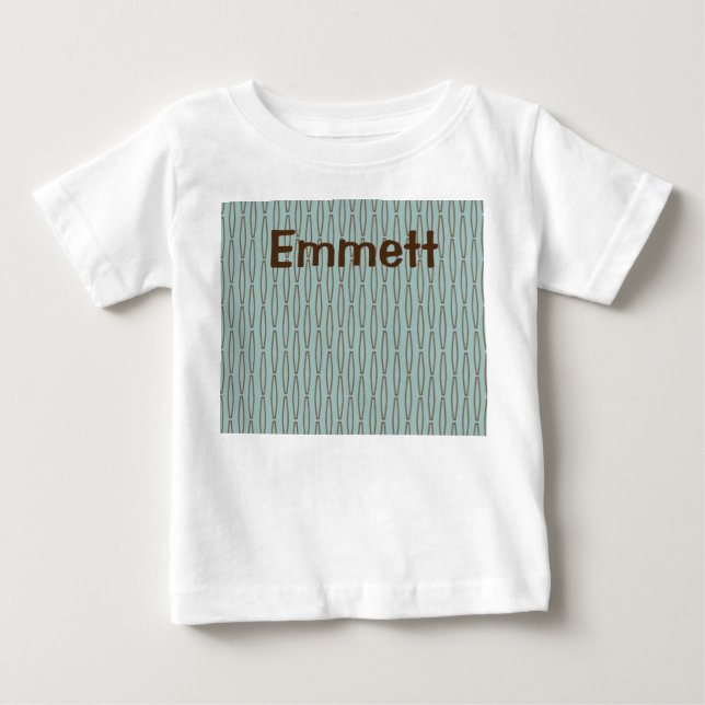 Pale Blue Geometric Repeat  Baby T-Shirt (Front)