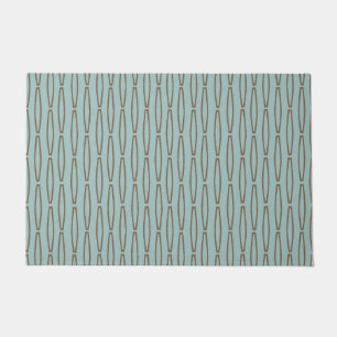 Pale Blue Geometric Repeat Doormat