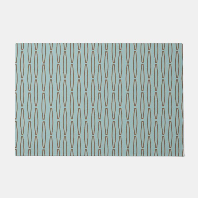 Pale Blue Geometric Repeat  Doormat (Front)