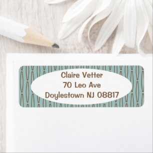 Pale Blue Geometric Repeat Return Address Label