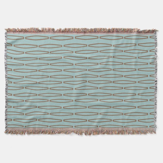 Pale Blue Geometric Repeat  Throw Blanket (Front)