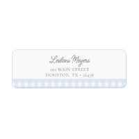Pale Blue Gingham Classic Boys Baby Shower Address