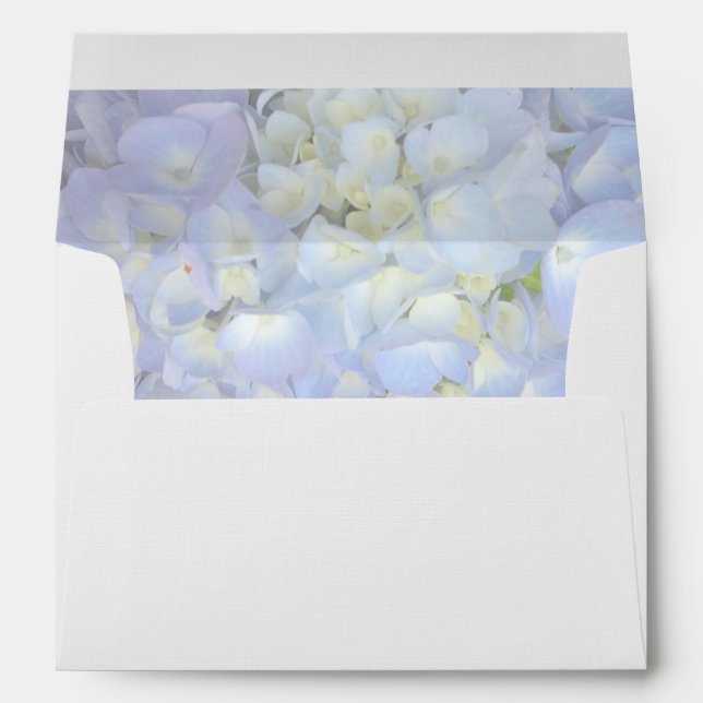 Pale Blue Hydrangea Floral Inside A7 Envelope (Back (Bottom))