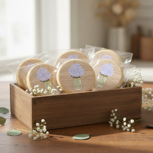 Pale Blue Hydrangea & Mason Jar Bridal Shower Classic Round Sticker