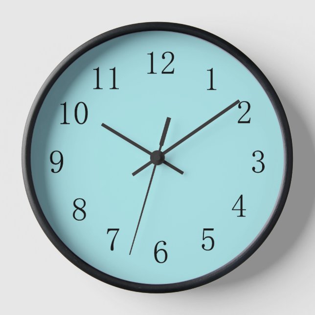 Pale Blue Kitchen Wall Clock (Front)
